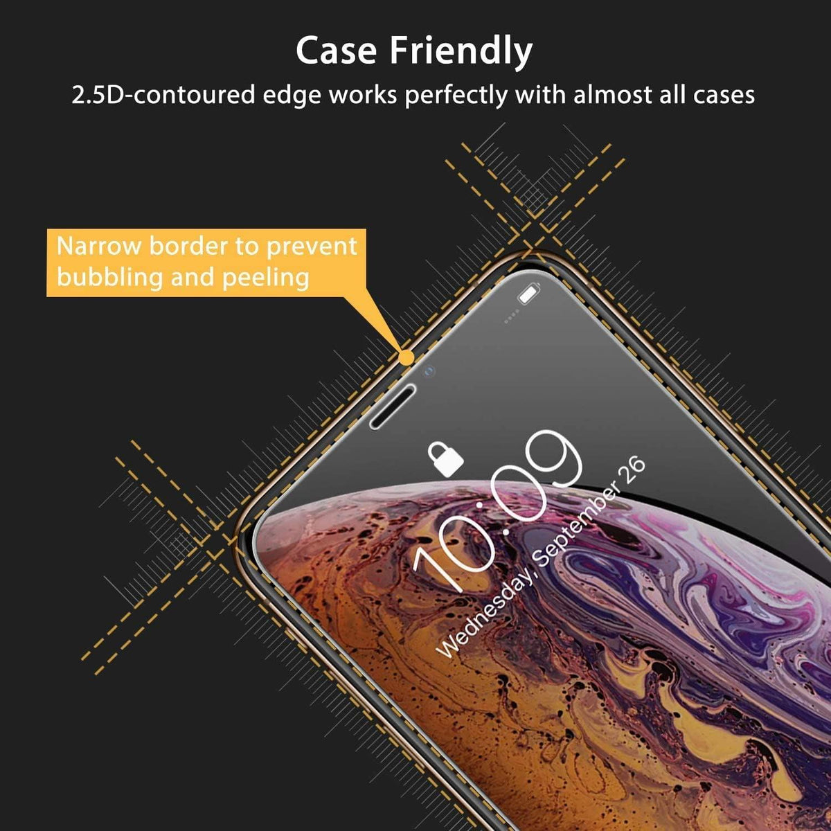 Panzer Schutz Glas iPhone X/XS/11 Pro 9H 2er Pack