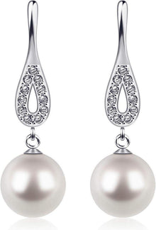 Perlen Ohrringe Silber 925 Perle CZ Diamant Ohrringe Damen 8mm
