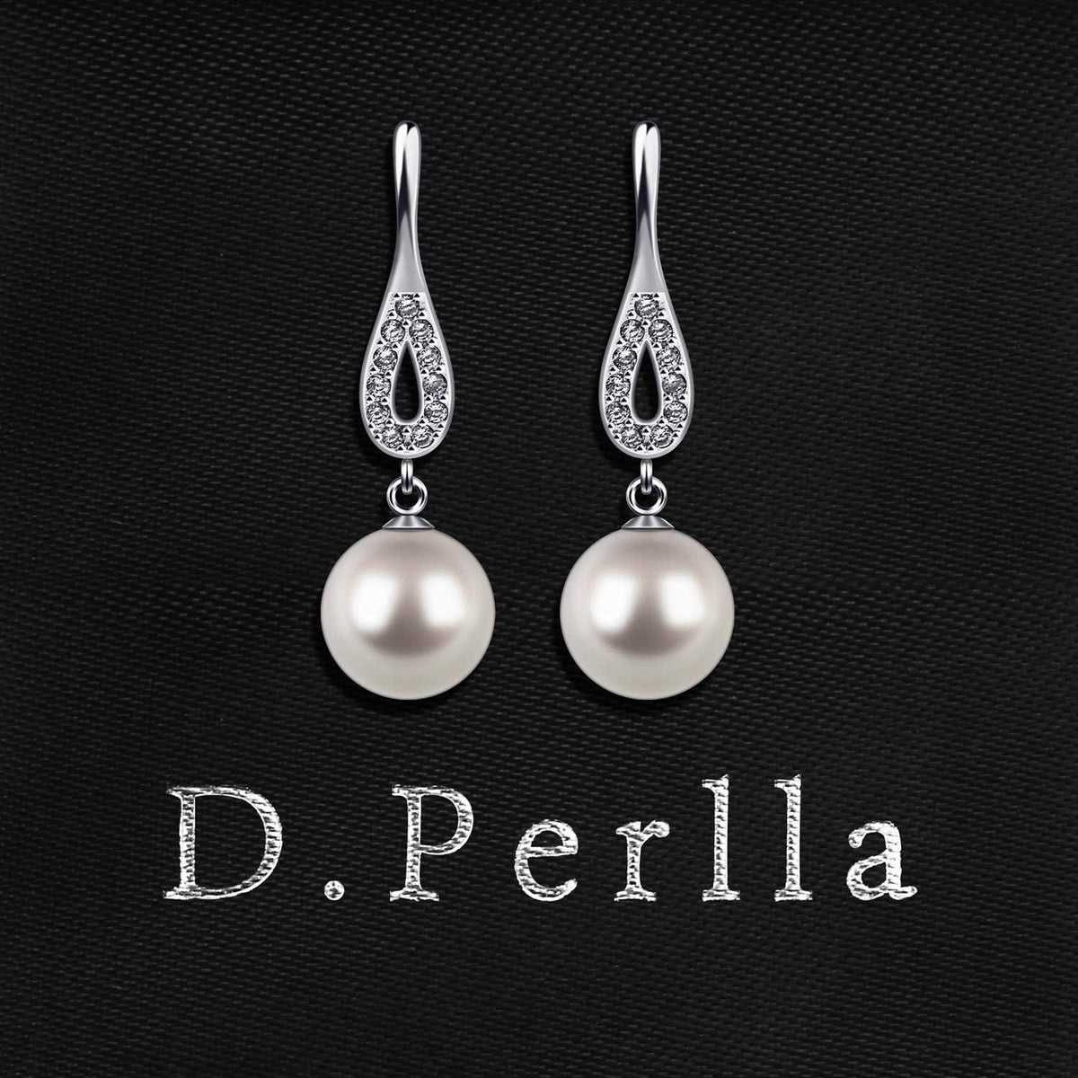 D.Perlla Silber Perlen Damen 925 8mm CZ Diamant Ohrringe