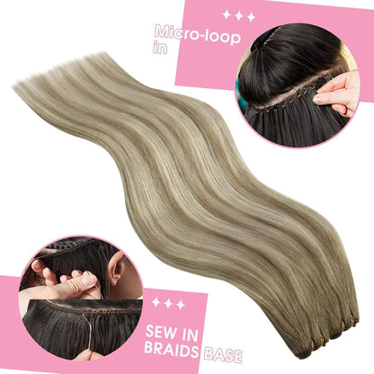 Echthaar Tressen Ombre Blond 35cm – Volumenspendend & Langanhaltend