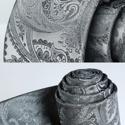 Krawatten-Set mit Einstecktuch für Herren, Paisley-Muster, verschiedene Farben