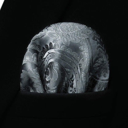 Krawatten-Set mit Einstecktuch für Herren, Paisley-Muster, verschiedene Farben