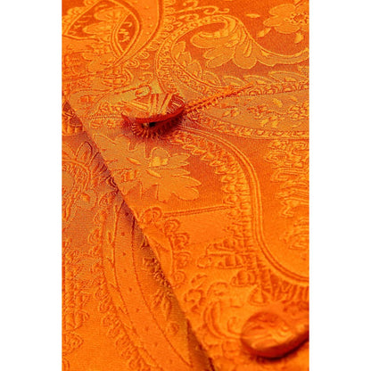 Herren Anzugweste Set Paisley Krawatte Einstecktuch Orange M