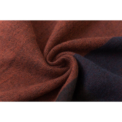 Vintage Farbblock Schal Wrap Poncho Damen Rot Einheitsgröße