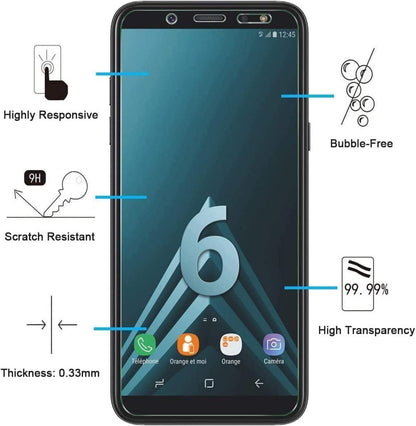 Panzer Schutz Glas Samsung Galaxy A6 2 Stück 9H Härte 0.33mm