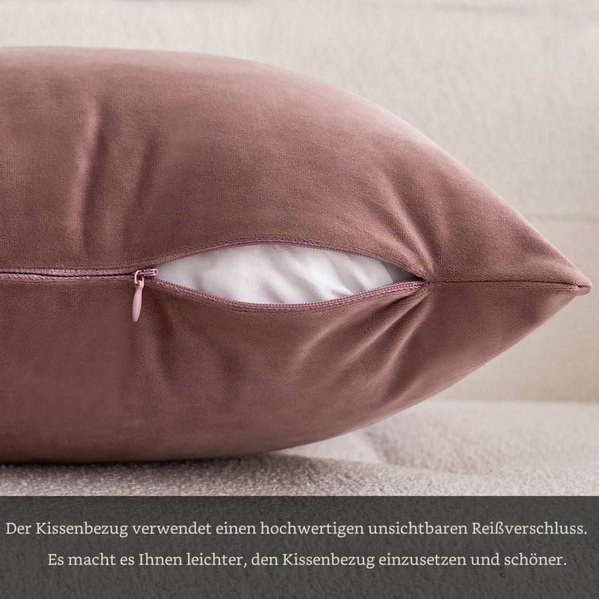 Samtkissenbezug Bordeaux 50x50 cm - 2er Set