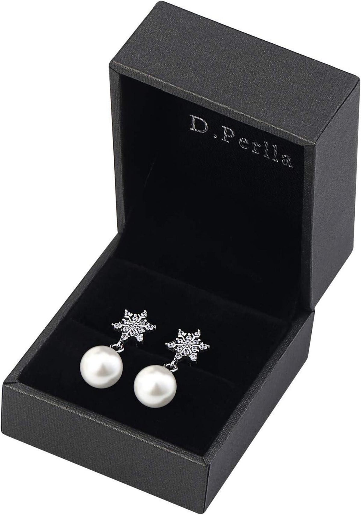 Damen Ohrringe Schneeflocke Perlen 925 Silber modisch Mädchen Gift