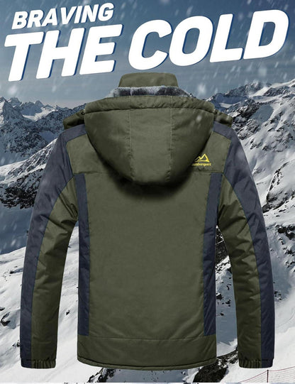 Herren Winter Fleecejacke Wasserdicht Winddicht mit Kapuze
