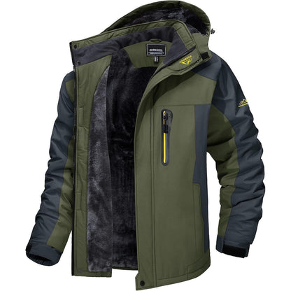 Herren Winterjacke warm gefüttert winddicht wasserdicht Armeegrün M