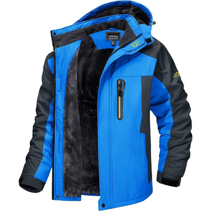 Herren Fleecejacke Winter Warm Gefüttert Skijacke Blau