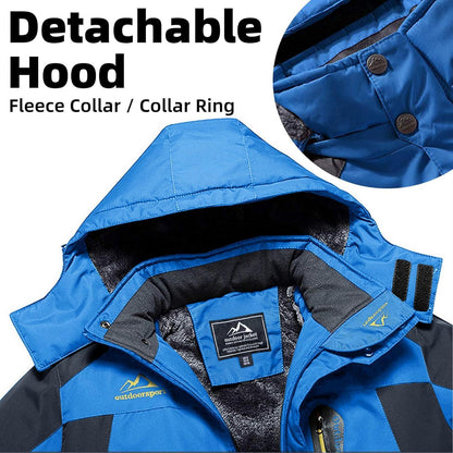 Herren Fleecejacke Winter Warm Gefüttert Skijacke Blau M
