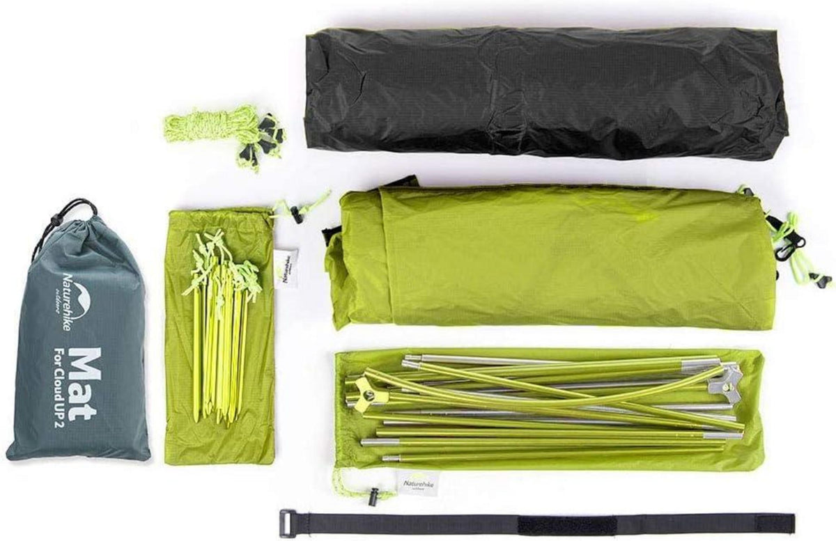 Ultraleichtes Campingzelt 2 Personen 3-4 Saison Wasserdicht Backpacking Hellgrün