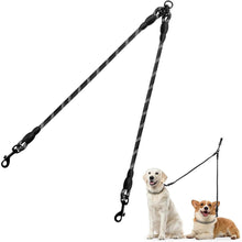Doppelte Hundeleine Reflektierend 75cm Schwarz