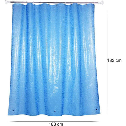 Duschvorhang Anti-Schimmel mit Magneten 183x183cm Blau Steinmuster