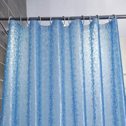 Duschvorhang Anti-Schimmel mit Magneten 183x183cm Blau Steinmuster