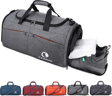 Sporttasche Faltbar Reisetasche Schuhfach Nassfach 45L Grau
