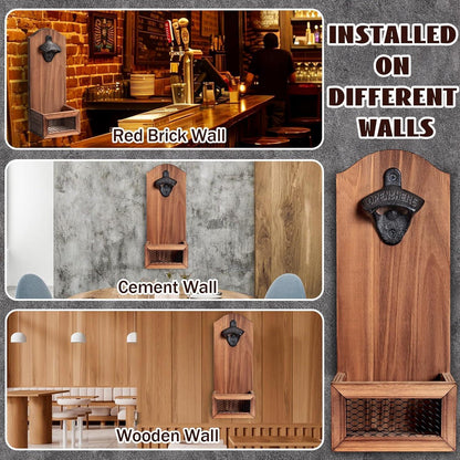 Goldmiky Hölzerner Flaschenöffner Wand Vintage für Bar Küche