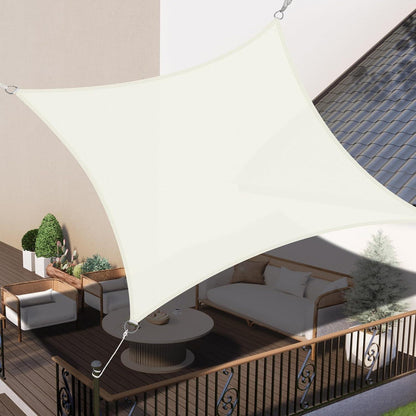 Wasserdichtes Sonnensegel 3x3m Cremeweiß UV-Schutz für Garten & Terrasse