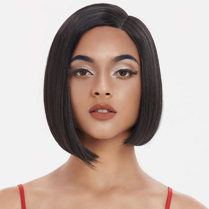 Lace Front Perücke Bob Schwarz 24cm Naturglatt