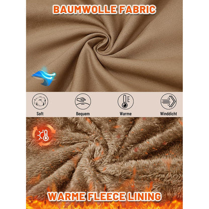 Herren Winterjacke Khaki Lässige Gefütterte Militärjacke mit vielen Taschen