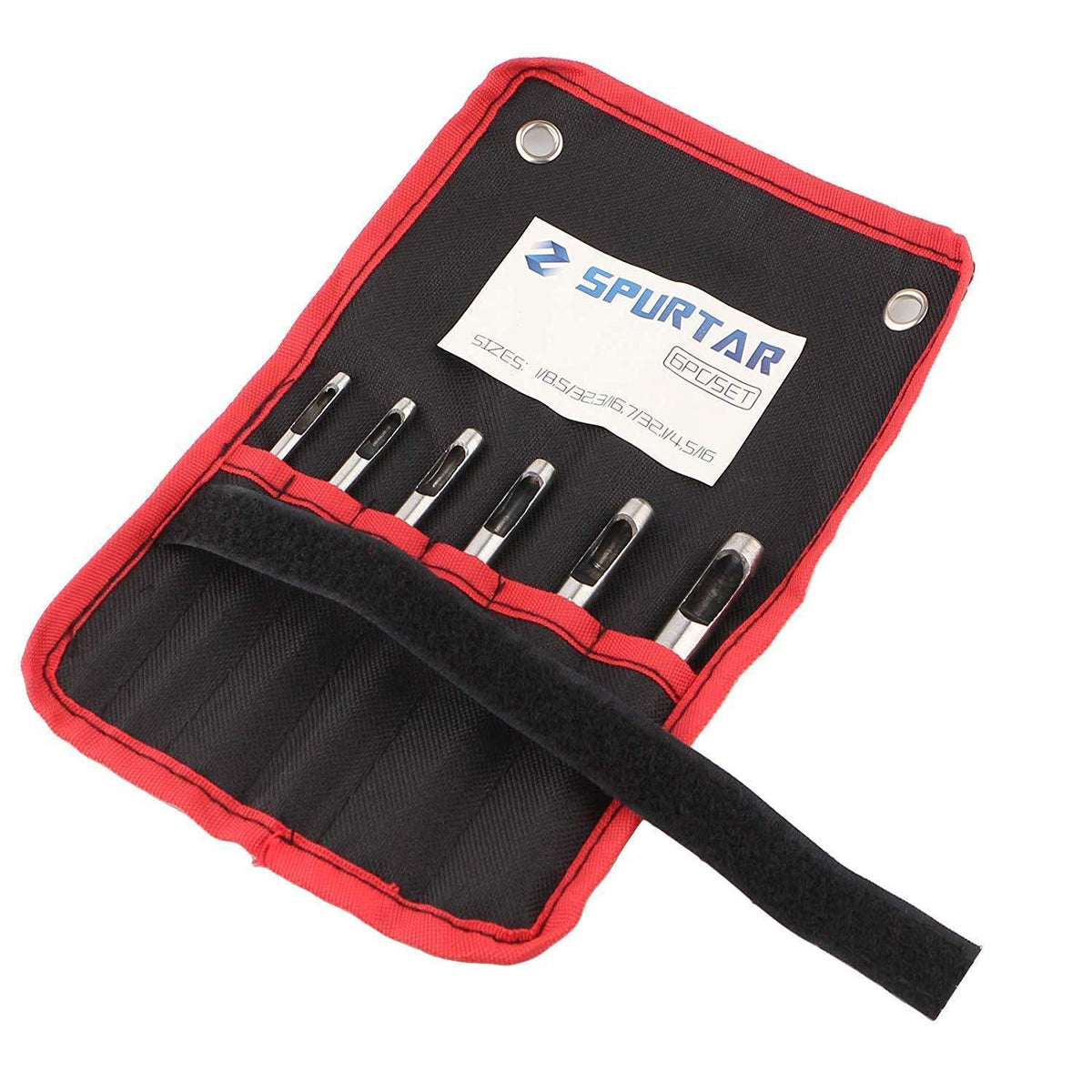 Leder-Lochstanzer Set 3-8mm, 6-teilig, Hartstahl, mit Tasche