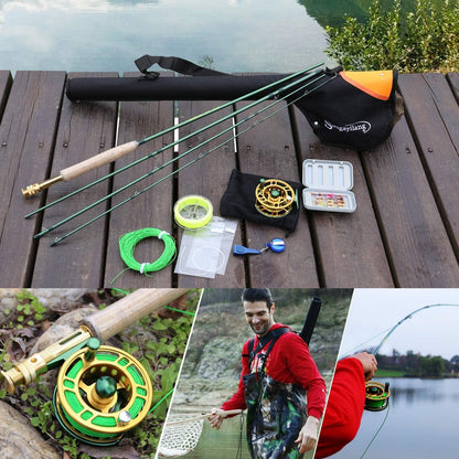 Fly Fishing Rod Reel Combo Lightweight Portable Complete Starter Pack