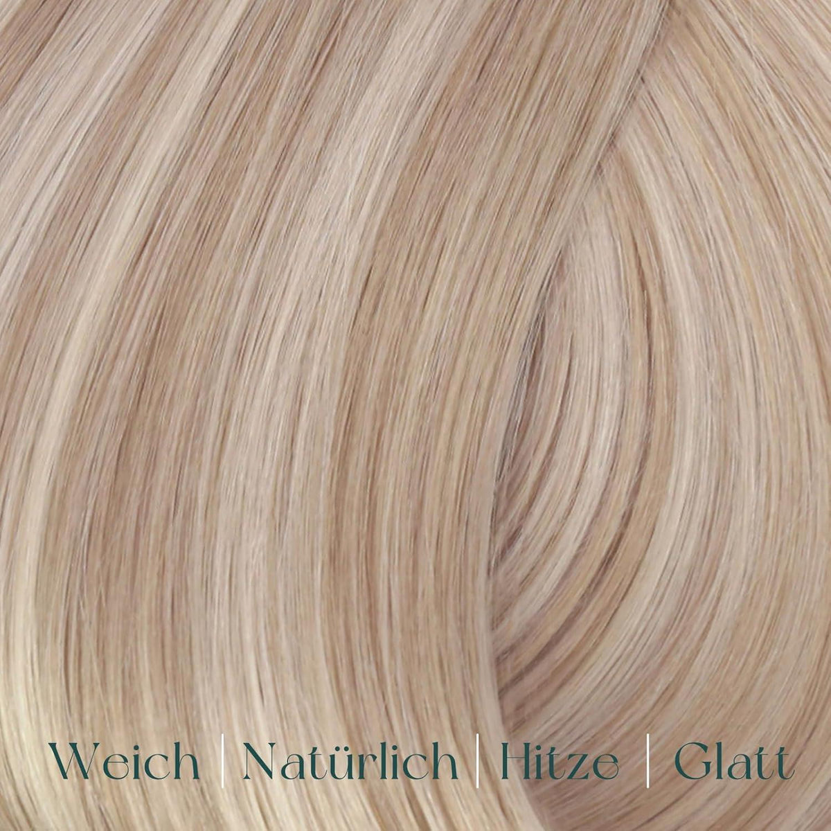 Clip-in Echthaar Extensions Blond Aschblond Gelb 40cm