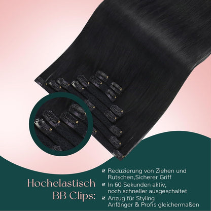 Echthaar Haarverlängerung 45cm #24P27 – Clip-in Extensions