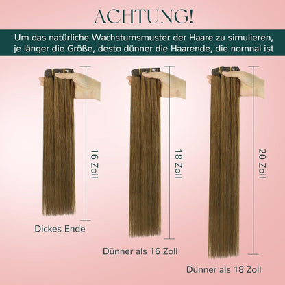Clip-in Echthaarverlängerung Braun 40cm – Remy Glatt #4