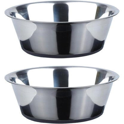 PEGGY11 Edelstahl Hundenapf mit Silikon-Boden, 2er Pack