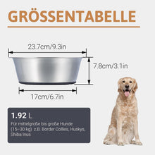 PEGGY11 Edelstahl Hundenapf mit Silikon-Boden, 2er Pack