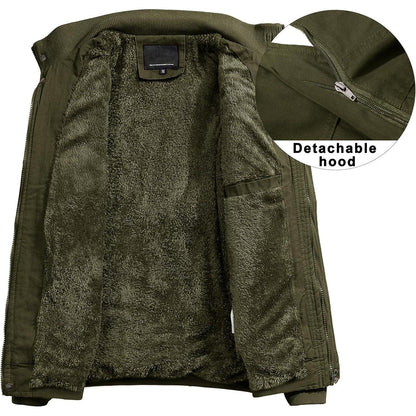 Herren Winterjacke Fleecegefüttert, Winddicht, Grün