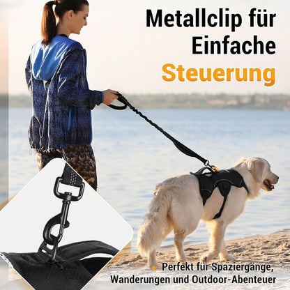 Hundegeschirr mit Griff, ausbruchsicher, L, Schwarz
