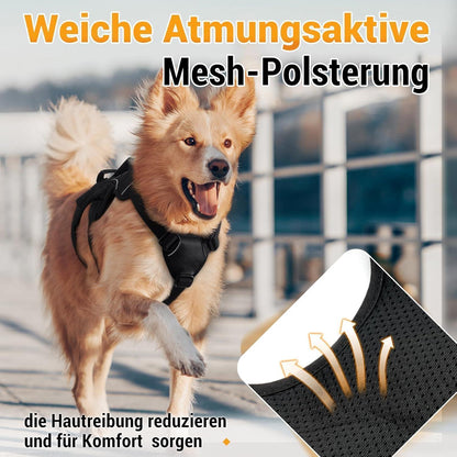 Hundegeschirr mit Griff, ausbruchsicher, L, Schwarz
