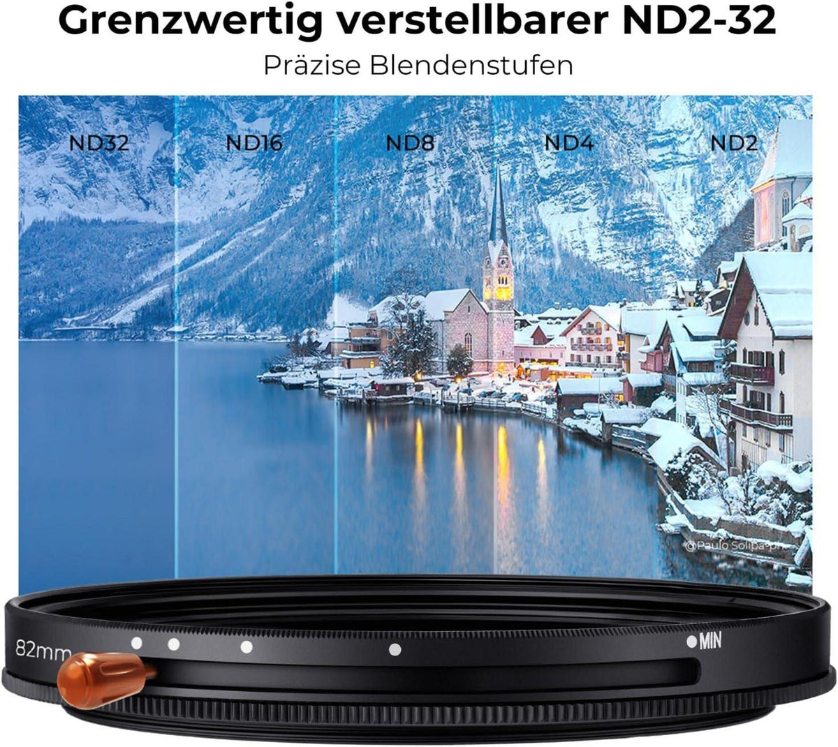 82mm ND CPL Filter - Deutsches optisches Glas - 5 Blendenstufen - 2-in-1 multifunktionaler Filter