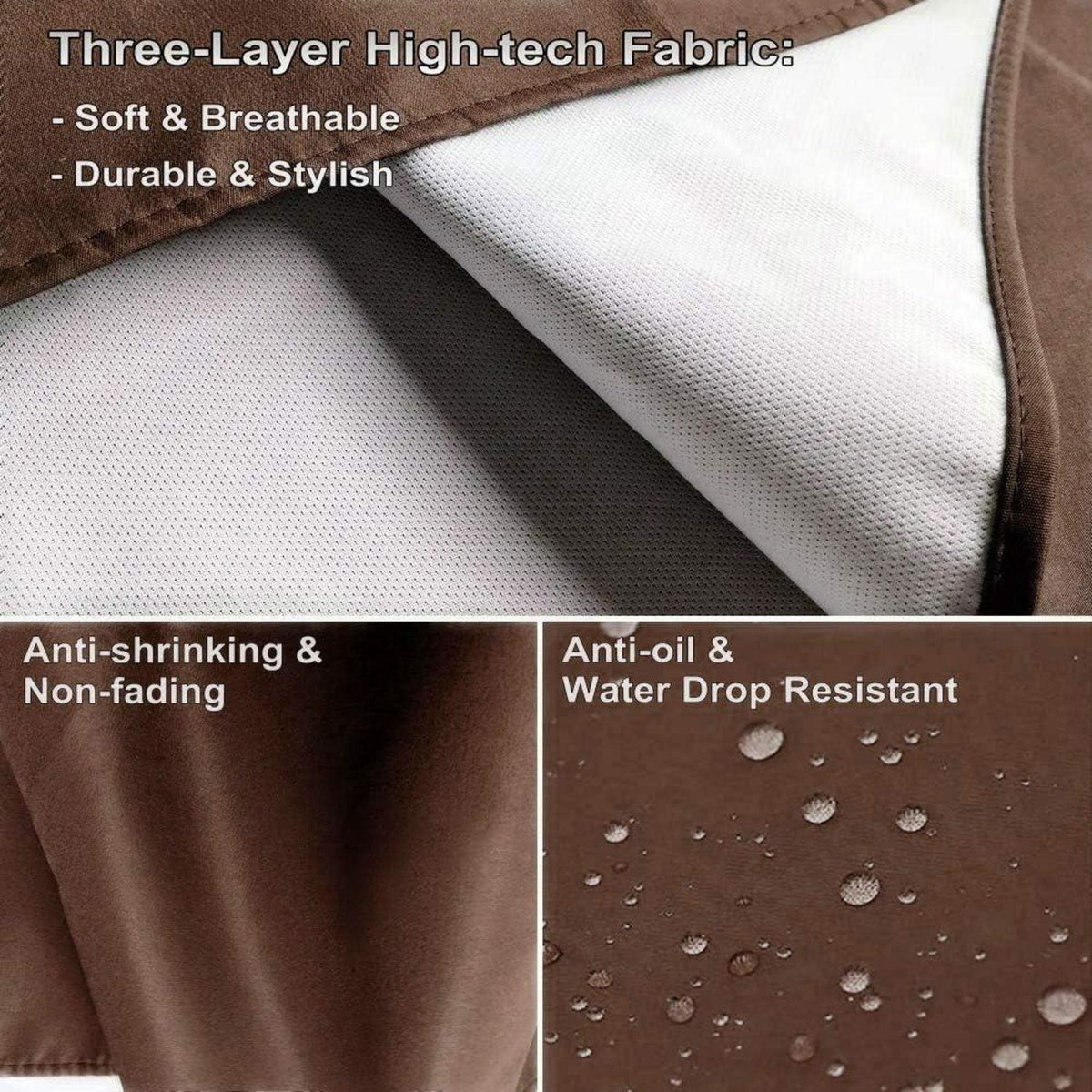 Kochschürze wasserdicht mit Taschen, verstellbar, Braun