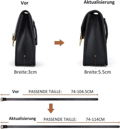 ECOSUSI Gürteltasche Damen Schwarz Wasserdicht Verstellbarer Gurt Hüfttasche