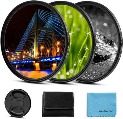 77mm Fotover Sternfilter Set (4, 6, 8 Punkte) mit Objektivdeckel