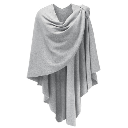 Damen Poncho Schal Strick Cape Grau – Weich & Vielseitig