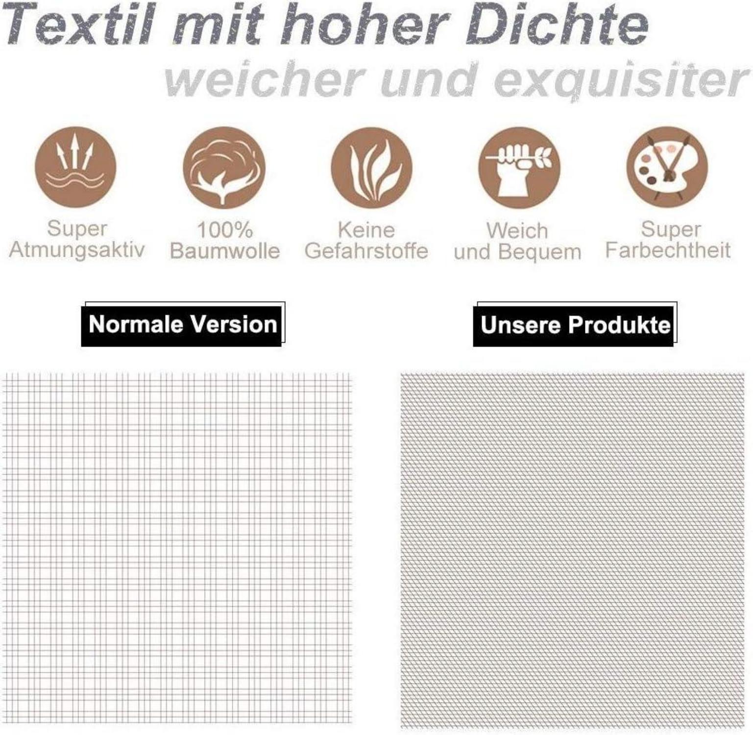 KEAYOO Bettwäsche 155x220 grau-weiß gestreift 100% Baumwolle mit Reißverschluss
