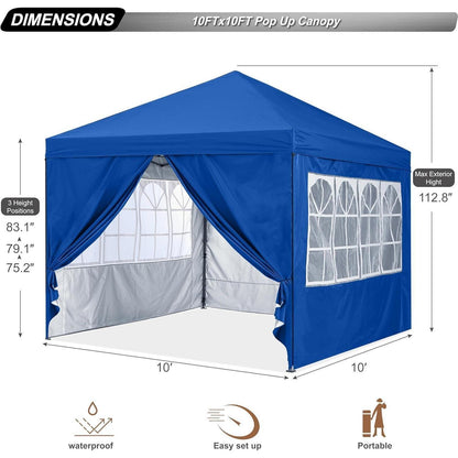 Pop-Up Pavillon 2,5x2,5m wasserdicht mit Rollentasche, Weiß