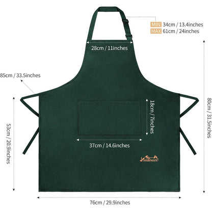 Kochschürze wasserdicht mit Taschen, verstellbar, Grün