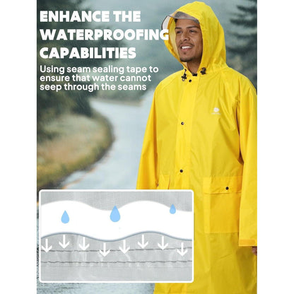 Wasserdichter Regenmantel für Radfahren & Outdoor, Gelb
