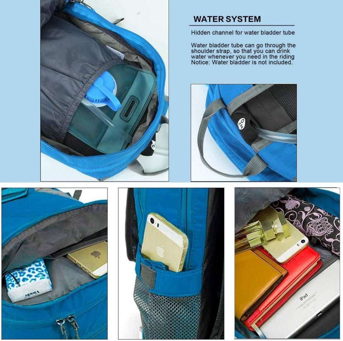 LOCAL LION Fahrradrucksack 18L Blau Wanderrucksack Regenschutz Rückenbelüftung