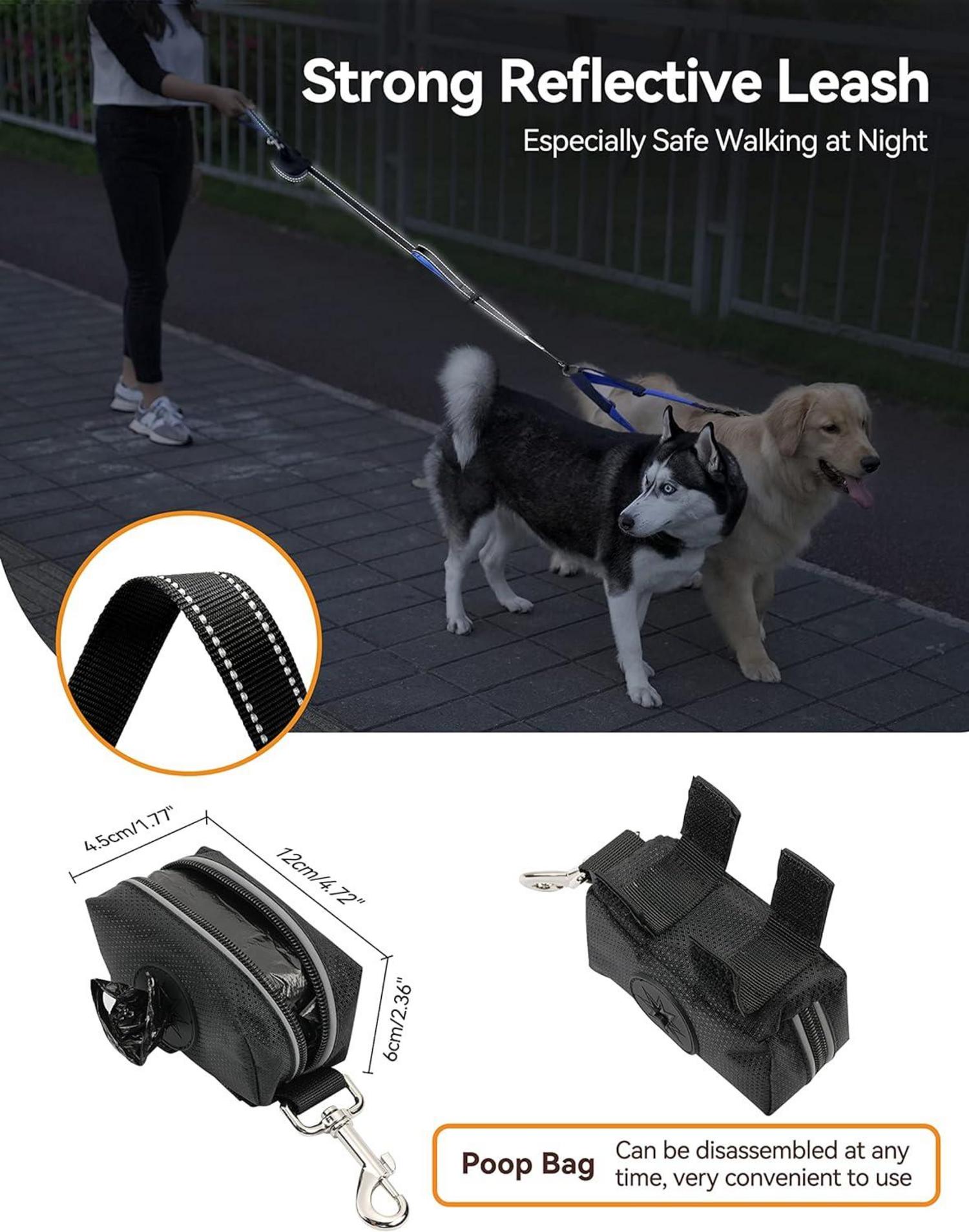 Hundeleine Doppelleine für 2 Hunde Reflektierend Verstellbar Bis 50 kg