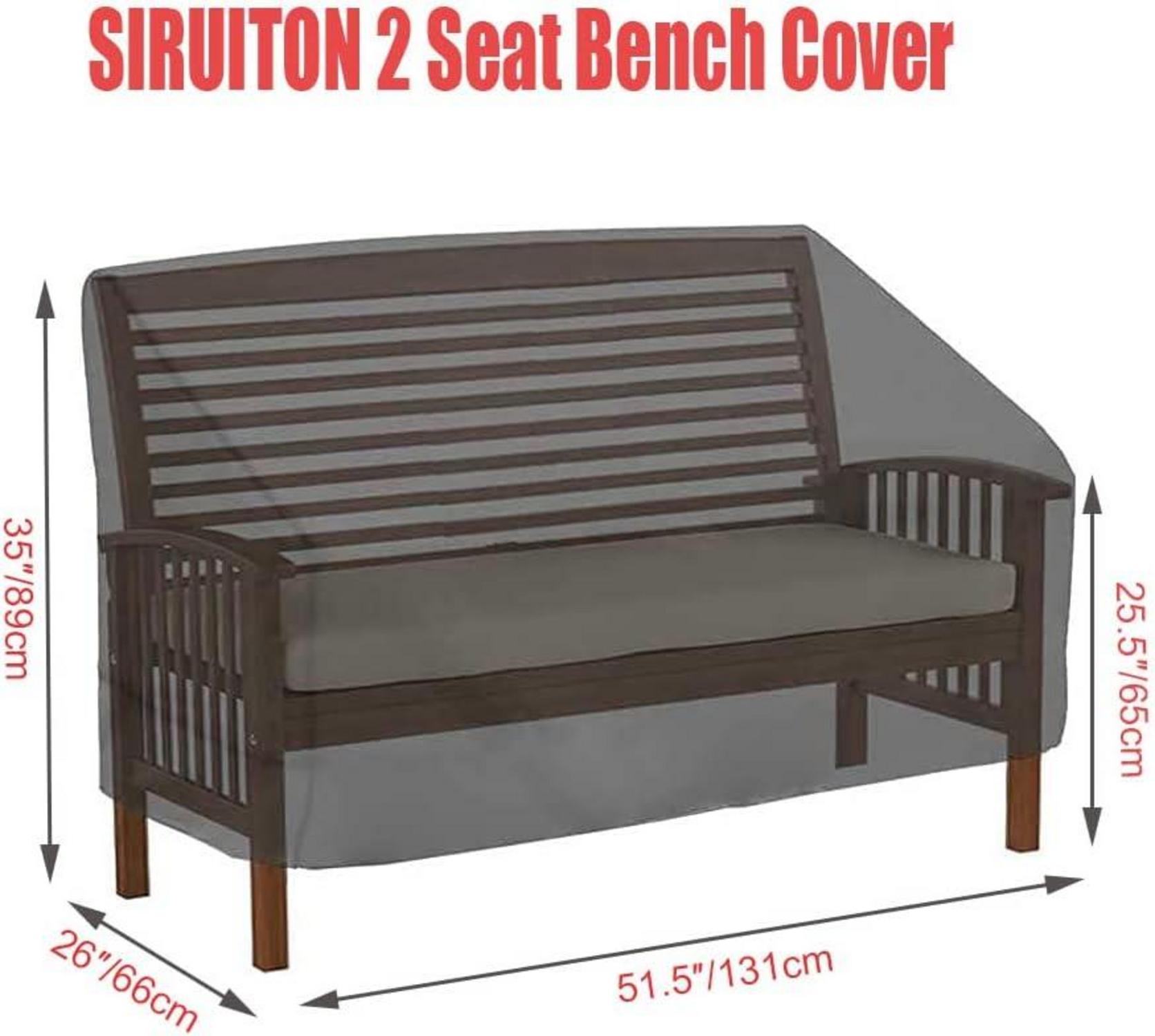 SIRUITON 2-Sitzer Gartenbank Abdeckung 420D Oxford Gewebe