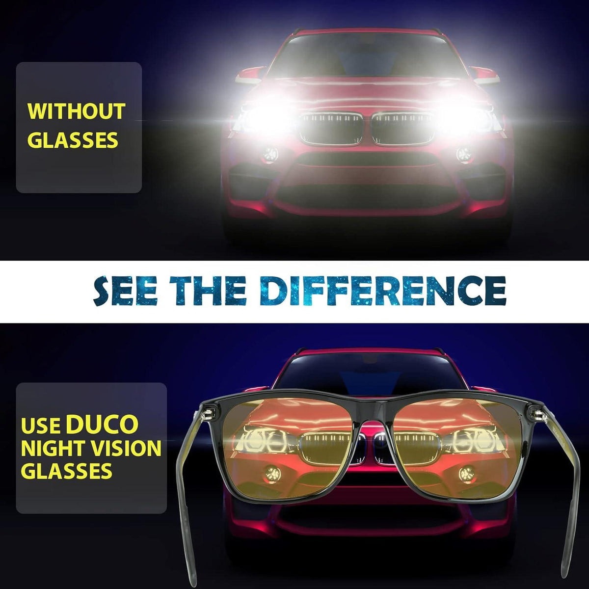 Nachtsichtbrille für Autofahrer Gelb Polarisiert Anti-Blendung HD 3029