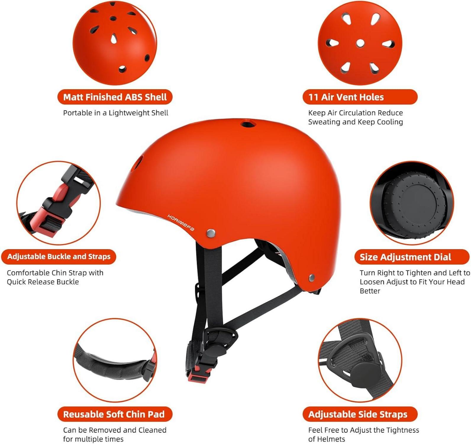 KORIMEFA Kinder Fahrradhelm Verstellbar Skaterhelm