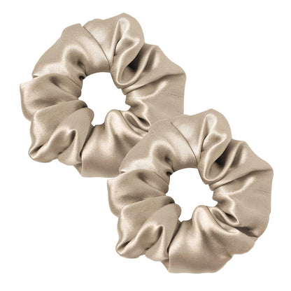 Seiden-Haarring 2er Pack Taupe für Damen - Haarband aus Seide