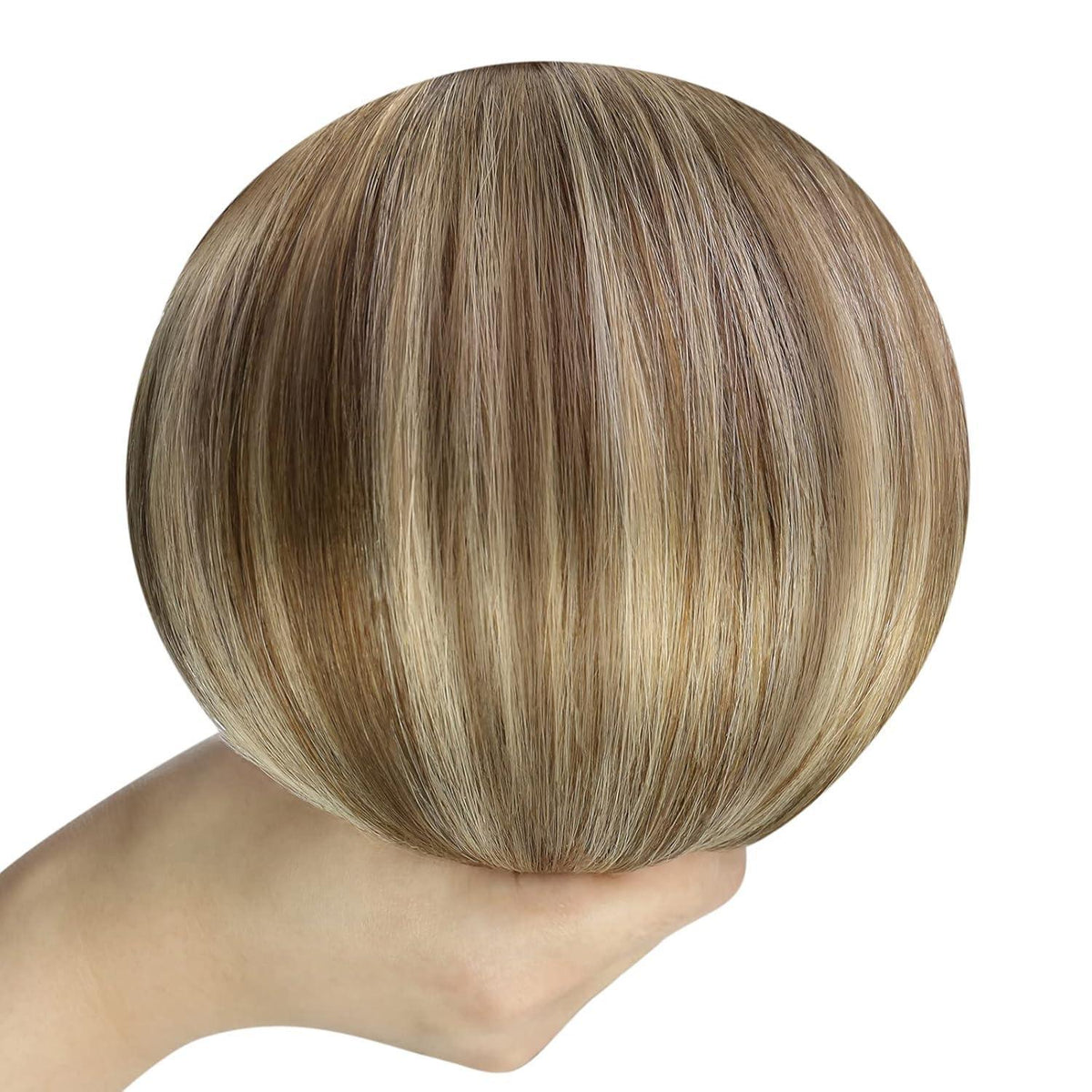Dunkelbraune Echthaar-Haarverlängerung 35cm Balayage